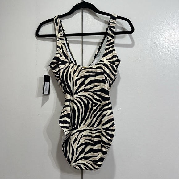Ralph Lauren Zebra Print One Piece Swimsuit Size 8 - Picture 9 of 9